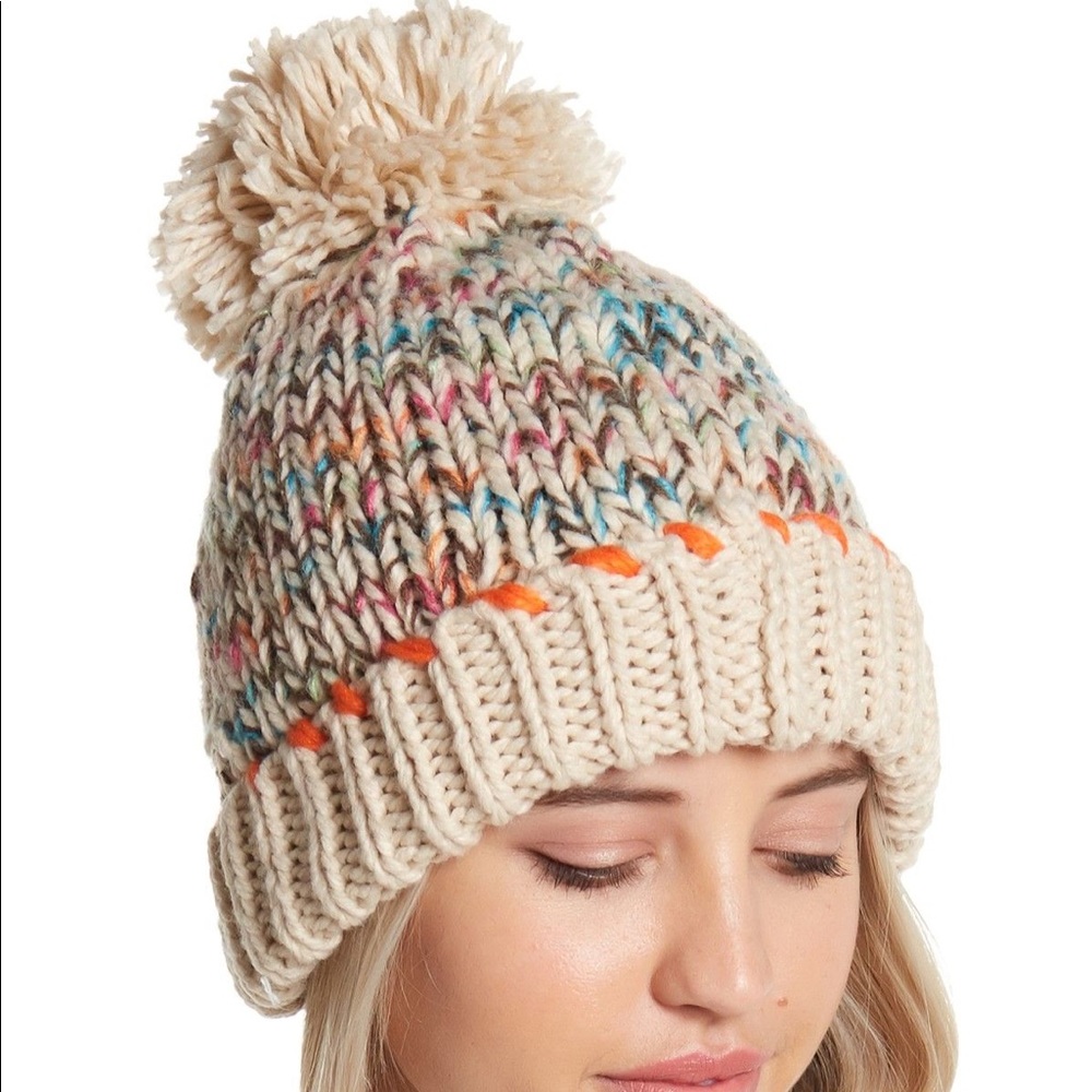 Cara Accessories Pompom Beanie Hat